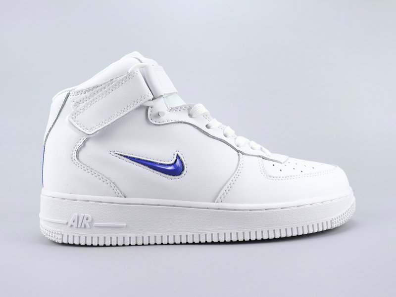 2020 Men Nike Air Force 1 Mid Retro PRM QS White Blue Shoes